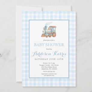 Faire-part de Baby Shower Choo Choo Train à carrea
