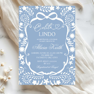 Faire-part de Baby Shower Cielito Lindo Bleu Pouss