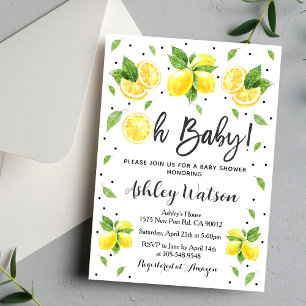 Faire-part de Baby Shower Citron Oh Bébé Thème Agr