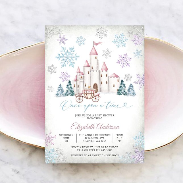 Faire-part de Baby Shower Conte de Fées Hiver (Créateur téléchargé)
