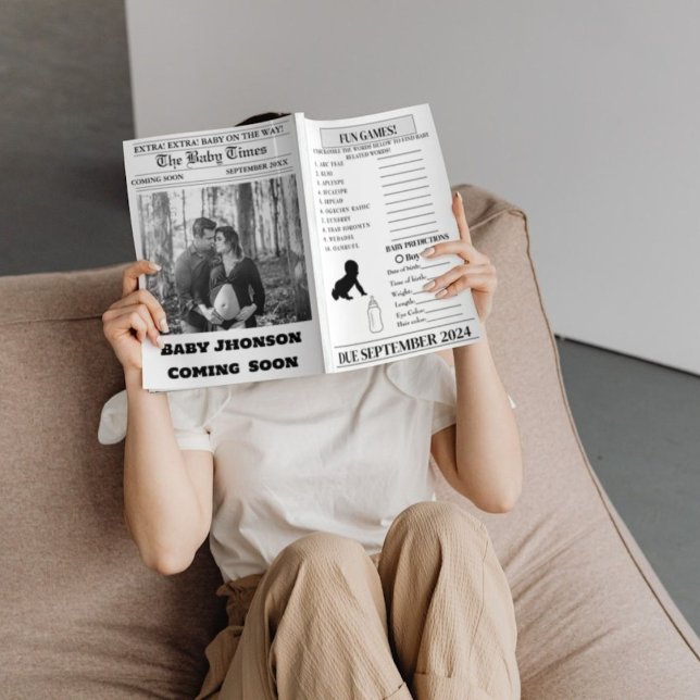 Faire-part de Baby Shower dans le journal de gross (Créateur téléchargé)