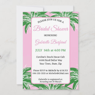 Faire-part de Baby Shower de mariage aux palmiers 