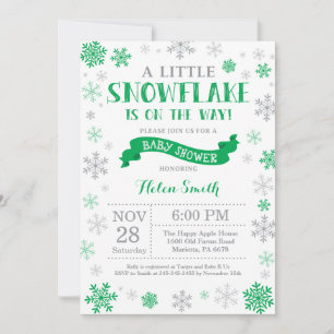 Faire-part de Baby Shower d'hiver Flocon de neige 