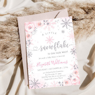 Faire-part de Baby Shower d'hiver Petit Flocon de