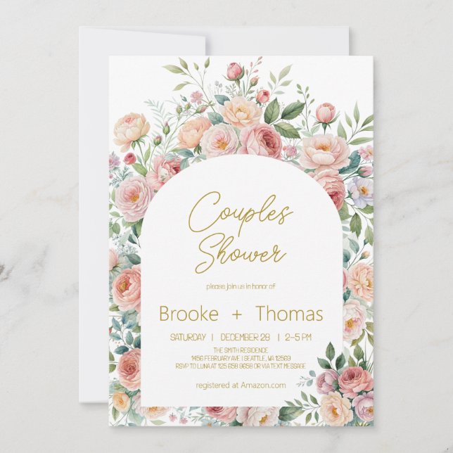 Faire-Part de Baby Shower Élégant et Chic pour Fut (Devant)