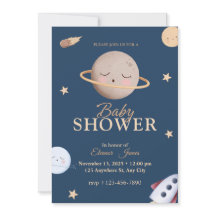 Faire-part de Baby Shower Espace Céleste | Étoile 