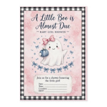 Faire-part de Baby Shower Fantôme Rose 
