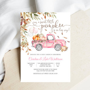 Faire-part de Baby Shower Fille Camion Citrouille
