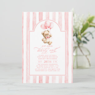 Faire-part de Baby Shower Fille Ours en Peluche Él