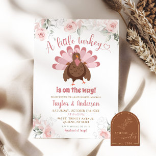 Faire-part de Baby Shower Fille Rose Blush d'Autom