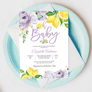 Faire-part de Baby Shower Fleur de Citron