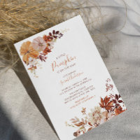 Faire-part de Baby Shower Fleurie Automnale Citrou