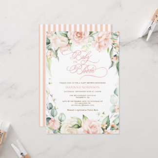Faire-part de Baby Shower Fleurs de bébé en fleurs