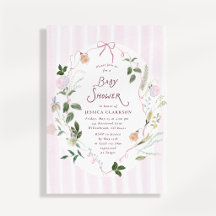 Faire-part de Baby Shower Floral en Fleur Capriceu