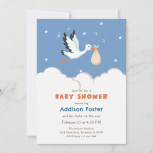 Faire-part de Baby Shower Garçon Livraison Spécial