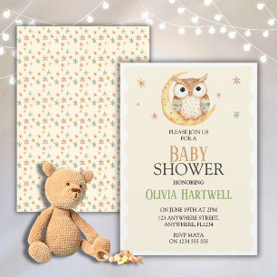 Faire-part de Baby Shower Genre Neutre Chouette &