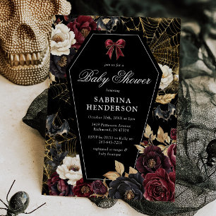 Faire-part de Baby Shower Halloween gothique
