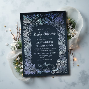 Faire-part de Baby Shower Hiver Ardoise Livre de C