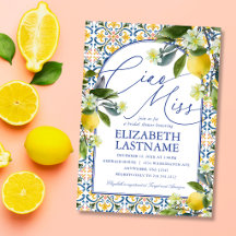 Faire-part de Baby Shower Italien au Citron