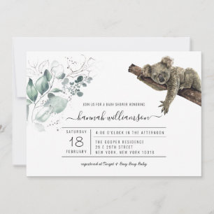 Faire-part de Baby Shower Koala Jungle