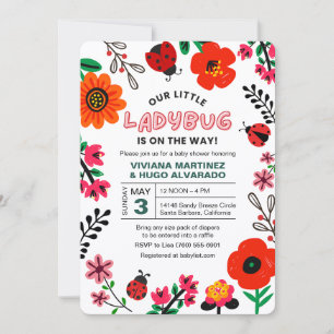 Faire-part de Baby Shower Ladybug Invitation Loveb