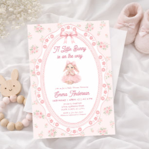 Faire-part de Baby Shower Lapin Fleuriste