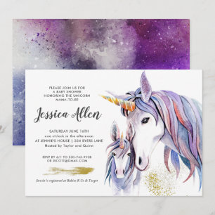 Faire-part de Baby Shower Licorne