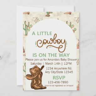 Faire-part de Baby Shower Little Cowboy