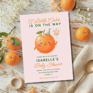 Faire-part de Baby Shower Little Cutie Orange Citr