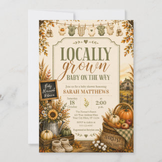Faire-part de Baby Shower Local Automnal | Rustiqu