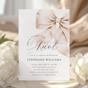 Faire-part de Baby Shower Mariage au Ruban Marron