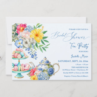 Faire-part de Baby Shower Mariage Hydrangea Bleue