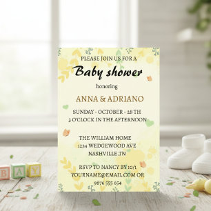 Faire-part de Baby Shower Mignon – Neutre en terme