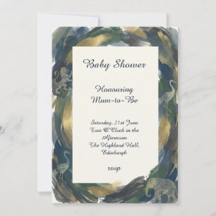 Faire-part de Baby Shower Navy Emerald Gold