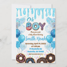 Faire-part de Baby Shower "Oh Boy" | Thème Donut B