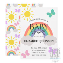 Faire-part de Baby Shower Petits Rayons de Soleil 