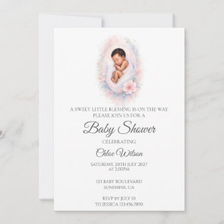 Faire-part de Baby Shower pour Bébé Africain Endor