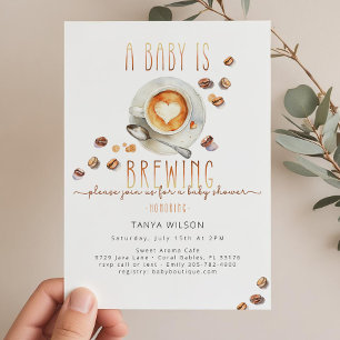 Faire-part de Baby Shower pour Bébé au Café Genre 
