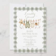 Faire-part de Baby Shower pour bébé de la ferme lo