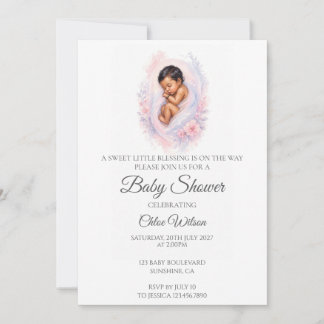 Faire-part de Baby Shower pour Bébé Indien Endormi
