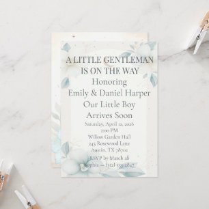 Faire-part de Baby Shower pour garçon au narcisse 