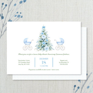 Faire-part de Baby Shower pour jumeaux en hiver