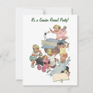 Faire-part de Baby Shower pour Révélation du Sexe 