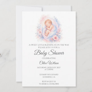 Faire-part de Baby Shower pour un Bébé Mignon Endo