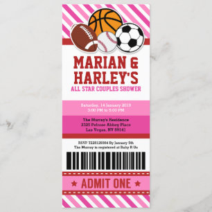 Faire-part de Baby Shower pour un couple de sporti
