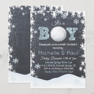 Faire-part de Baby Shower pour un GARÇON : Boule d