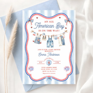 Faire-part de Baby Shower pour un Garçon Tout Amér