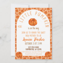 Faire-part de Baby Shower pour un Petit Citrouille