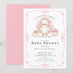 Faire-part de Baby Shower pour une petite dinde ro
