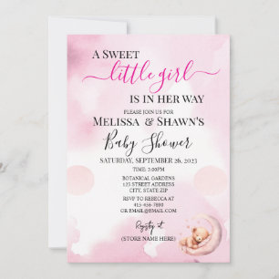 Faire-part de Baby Shower pour une Petite Fille Ad